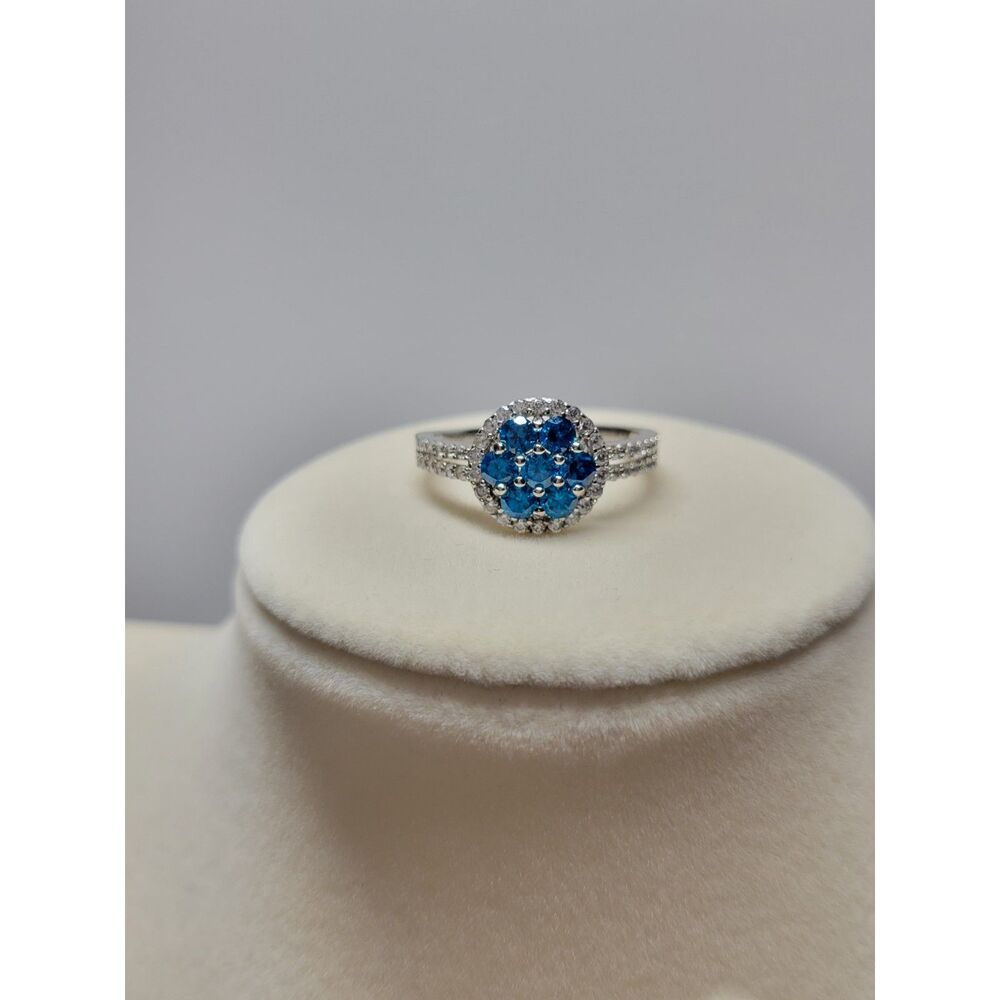 Set of Neon Blue Apatite Rings